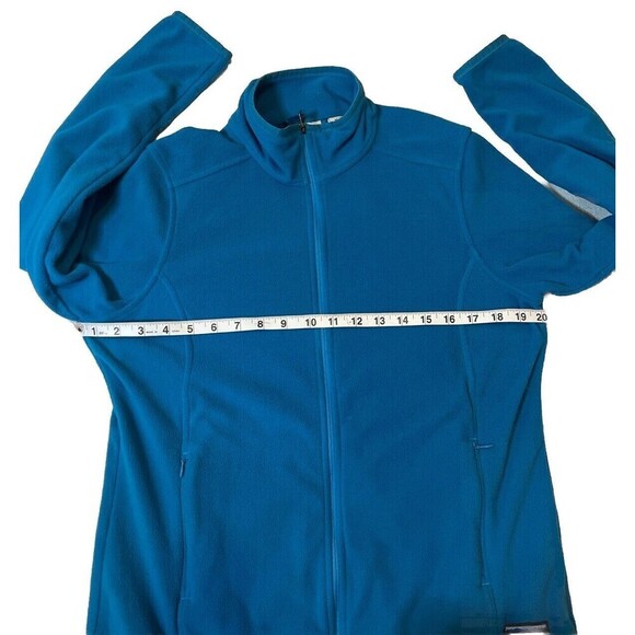 LL Bean Full Zip Blue Fleece‎ Jacket Mock Neck Recycled Polyester Women Size M - Picture 4 of 10